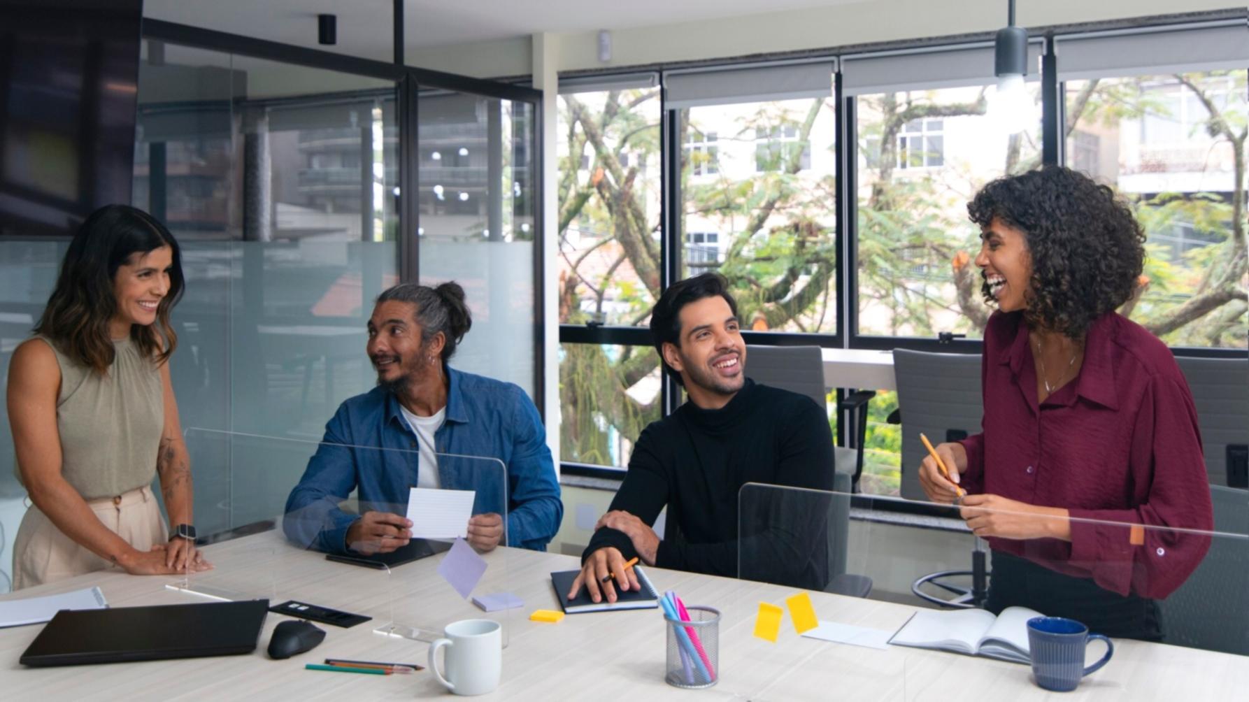 Financial analysis workspace with budget reports and collaborative planning tools