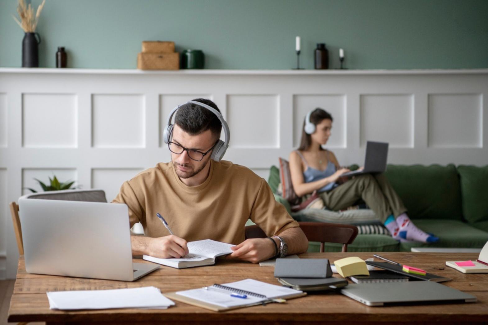 Professional budget consultation workspace with financial documents and planning materials